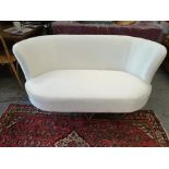 Constance Silk Ivory White two seater sofa classic contemporary design with clean, sweeping lines