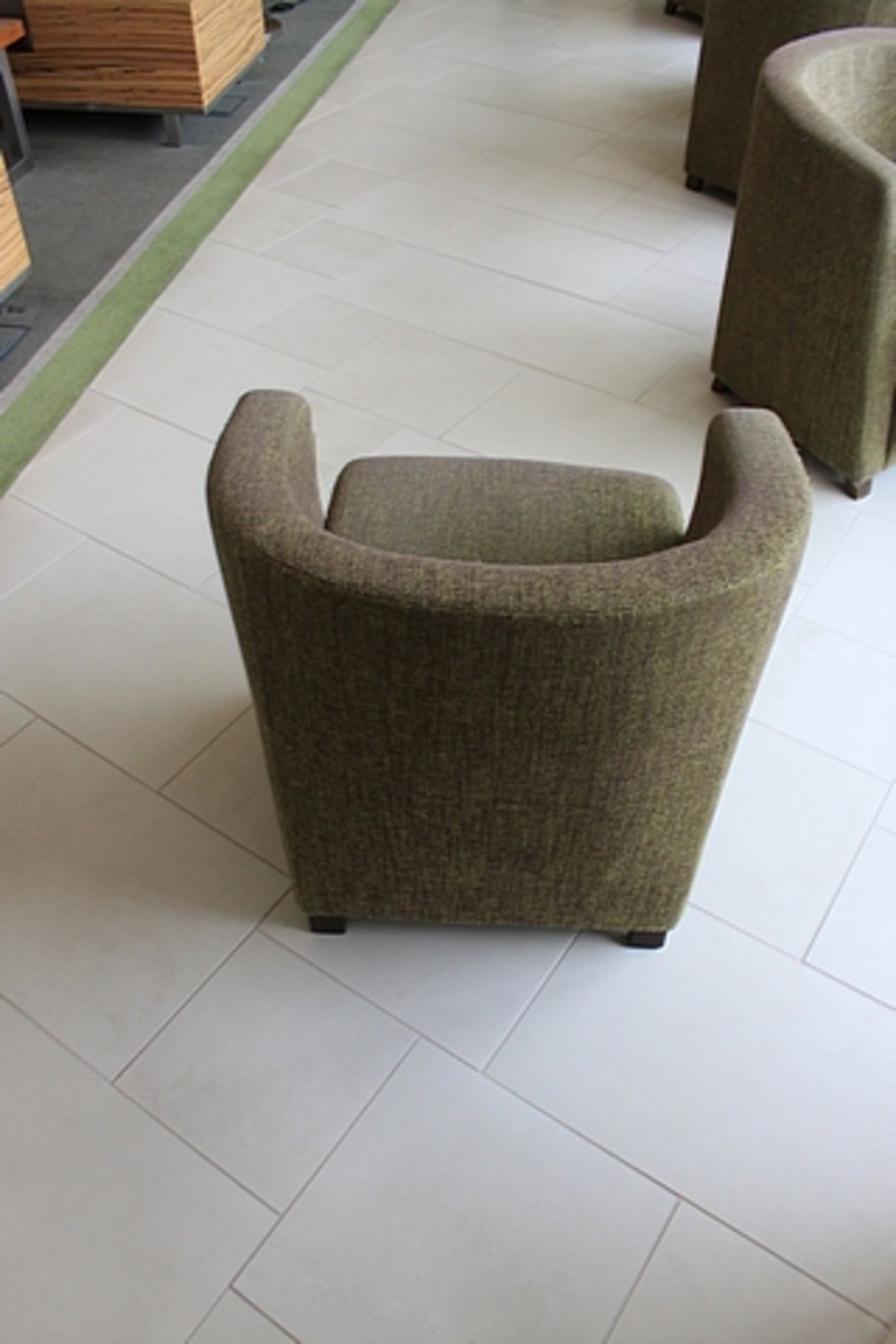 2 x Kesterport AS Tub Chair Wood Crest To Back Fully Upholstered With Wood Feet CMHR Fire - Image 4 of 4