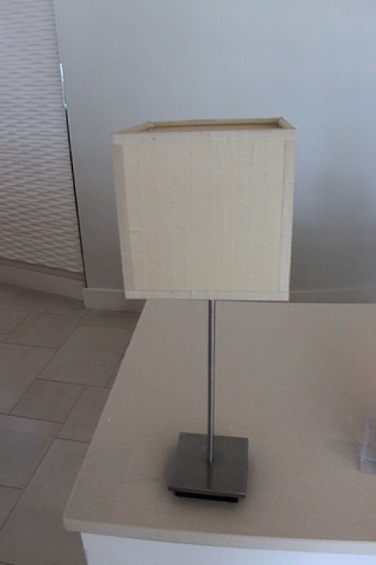 A pair of Norhern Lights PA5 Table Lamp With Linen Shade Polished Metal Base 620mm
