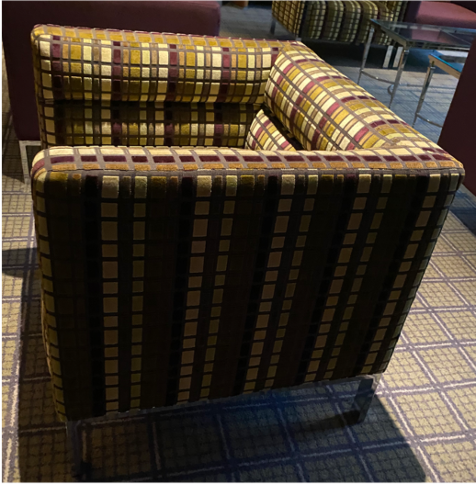 Morgan Furniture Model 361CH Ribb Armchair Chrome Legs Upholstered In Sunbury Manhattan Boutique - Bild 3 aus 6
