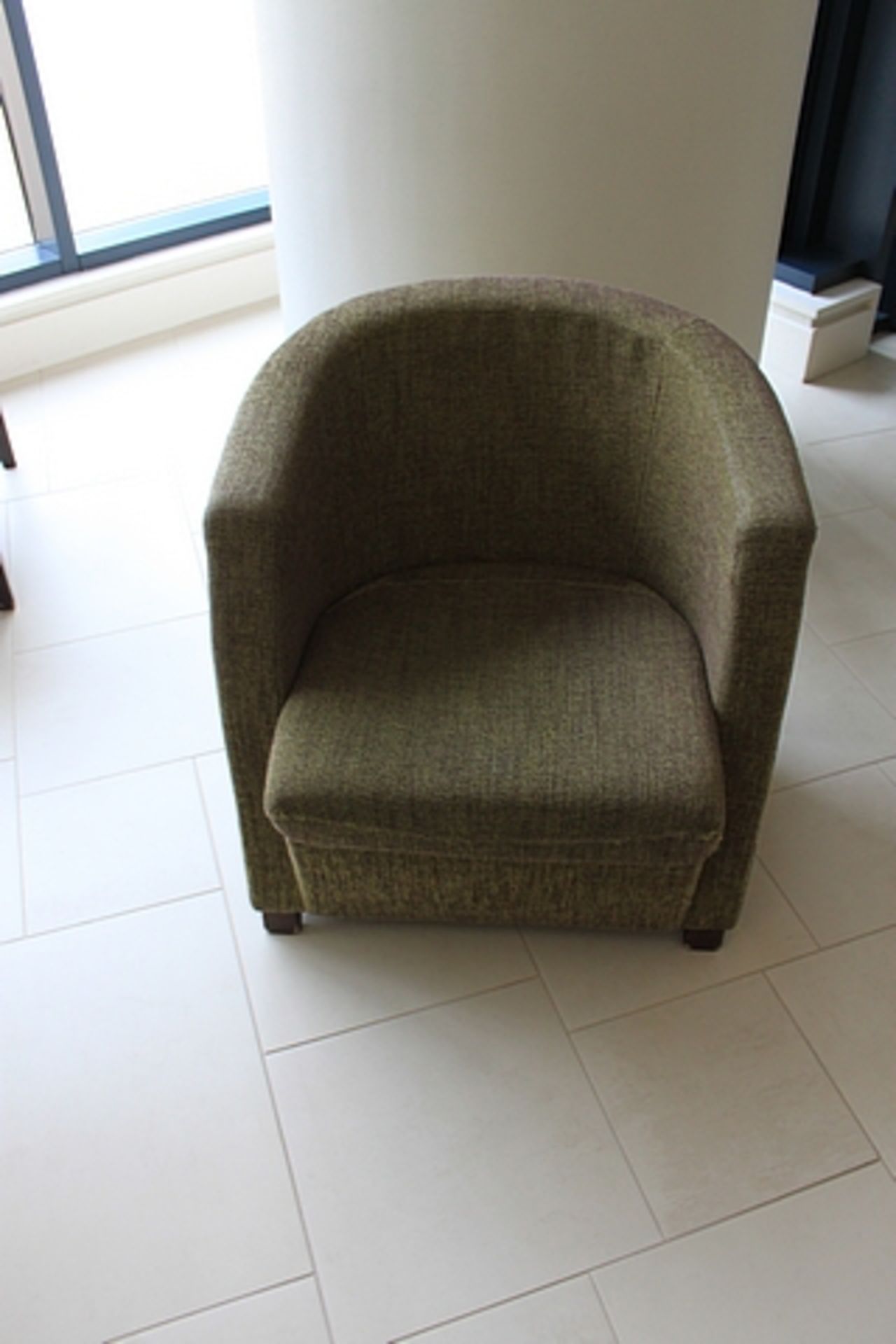 2 x Kesterport AS Tub Chair Wood Crest To Back Fully Upholstered With Wood Feet CMHR Fire - Image 2 of 4