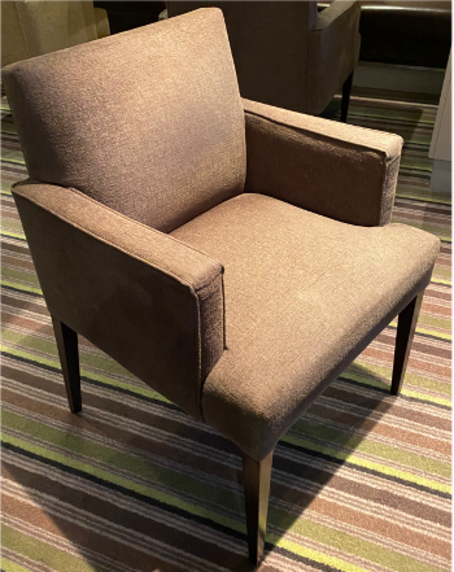 2 x Lyndon Design Dining Upholstered Armchair Hardwood Frame With Fixed Foam Seat And Back Cushions. - Image 3 of 8