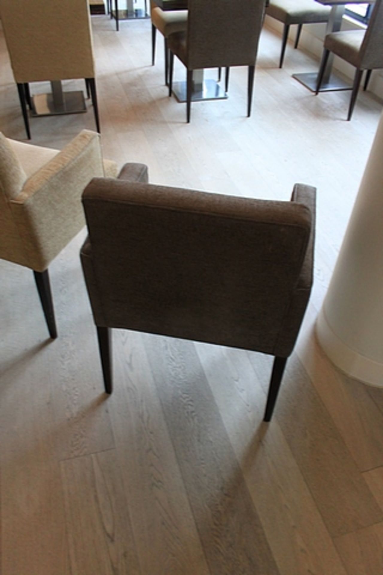 2 x Lyndon Design Dining Upholstered Armchair Hardwood Frame With Fixed Foam Seat And Back Cushions. - Image 7 of 8