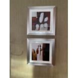 A Set Of 2 X Abstract Framed Wall Art 450 X 450mm