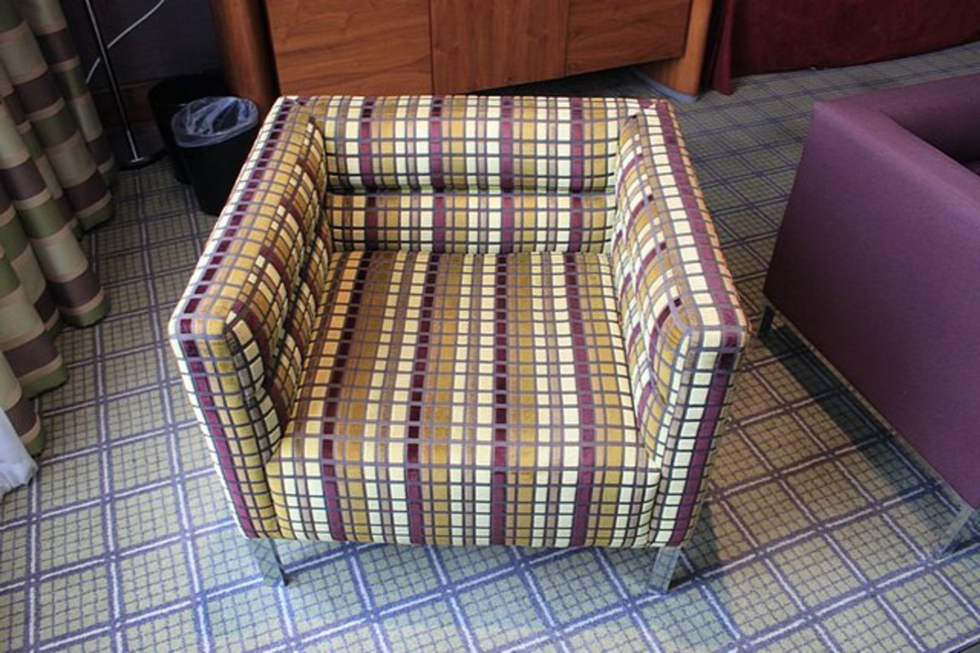 Morgan Furniture Model 361CH Ribb Armchair Chrome Legs Upholstered In Sunbury Manhattan Boutique