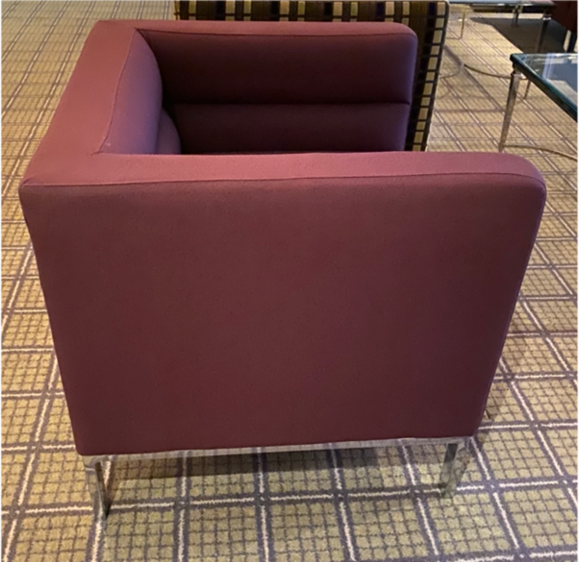 Morgan Furniture Model 361CH Ribb Armchair Chrome Legs Upholstered In Claret 810 X 700 X 700mm - Image 2 of 6