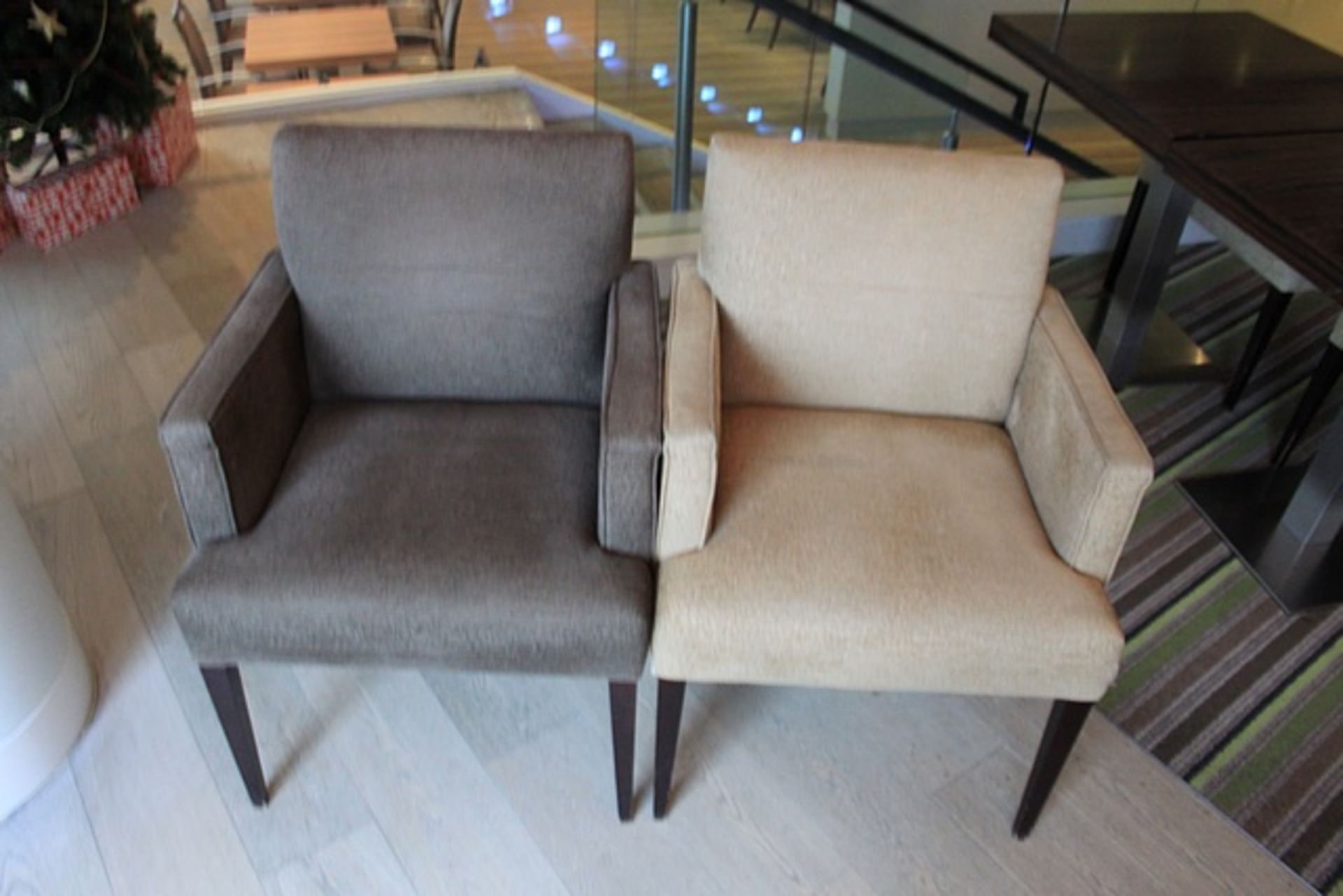 2 x Lyndon Design Dining Upholstered Armchair Hardwood Frame With Fixed Foam Seat And Back Cushions. - Image 4 of 8