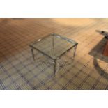 Chelsom Furniture Square Tempered Glass Table Polished Steel Base FSW/F10135 560 X 560 X 430mm