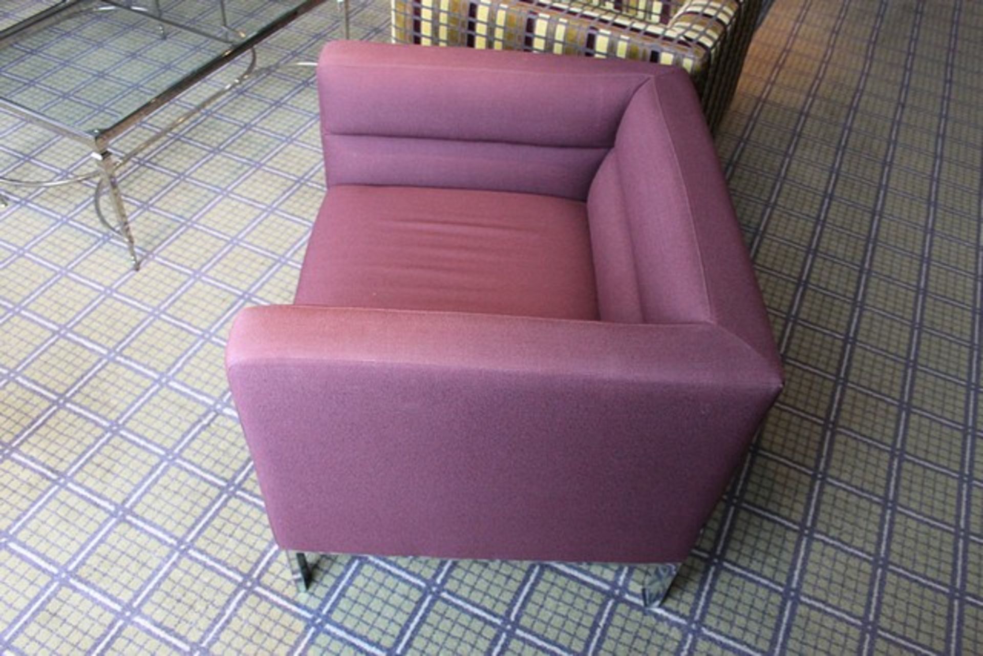 Morgan Furniture Model 361CH Ribb Armchair Chrome Legs Upholstered In Claret 810 X 700 X 700mm - Bild 4 aus 6