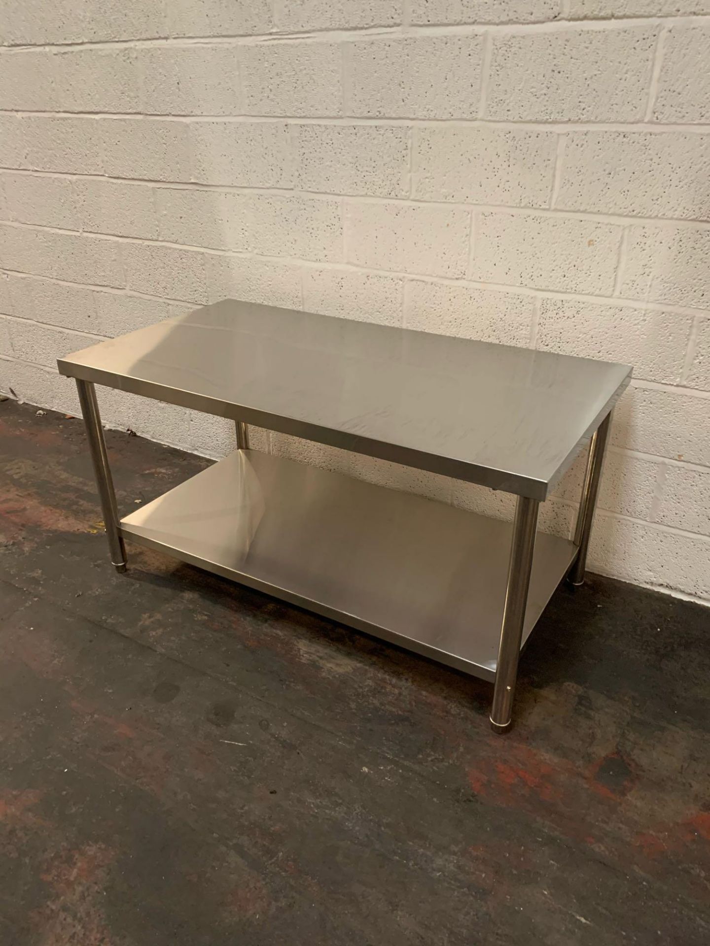 Brand New stainless steel heavy duty preparation table 112 x 62 x 79cm 50mm thick top grade 304 - Bild 3 aus 3