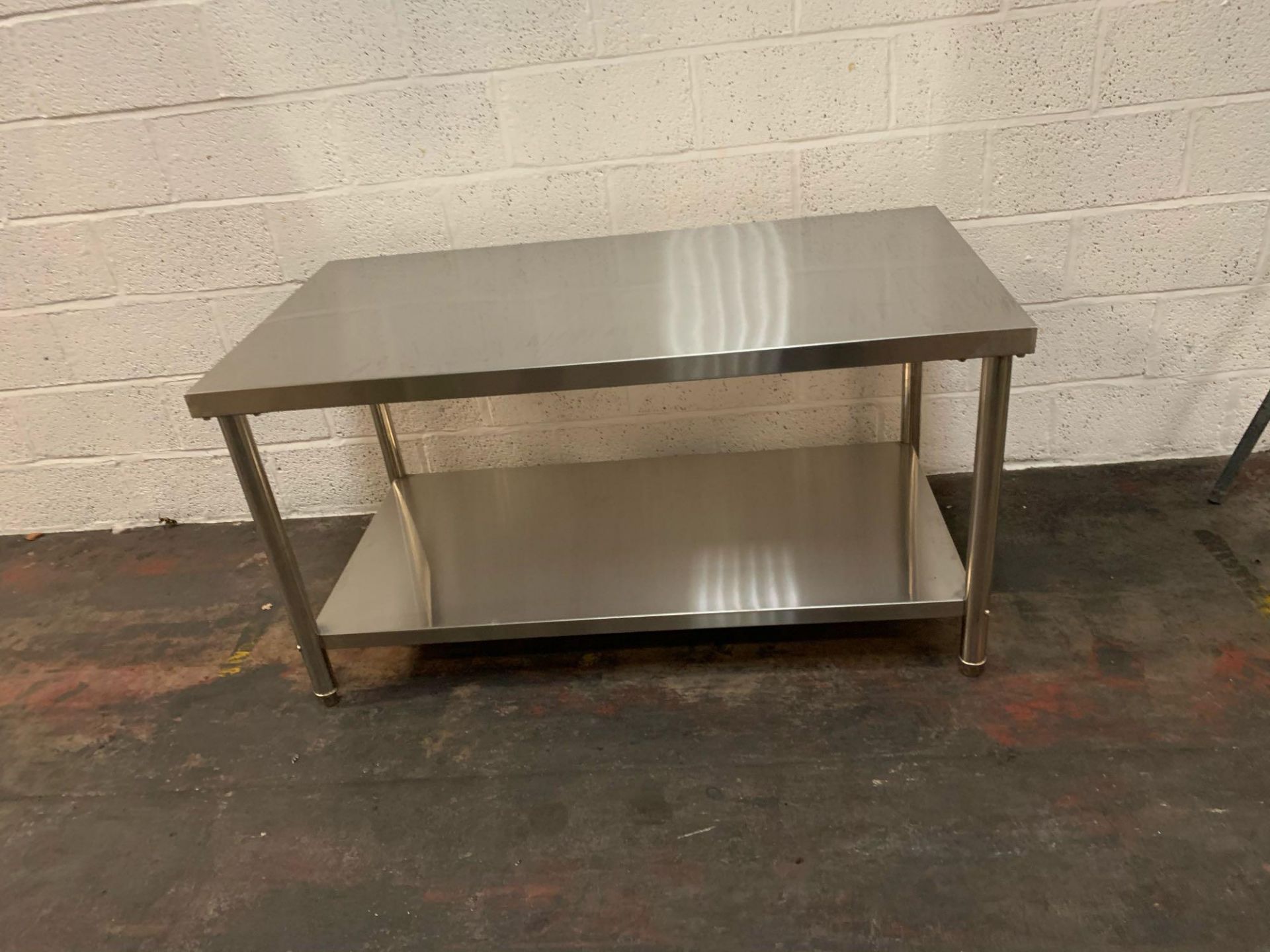 Brand New stainless steel heavy duty preparation table 112 x 62 x 79cm 50mm thick top grade 304 - Bild 2 aus 3