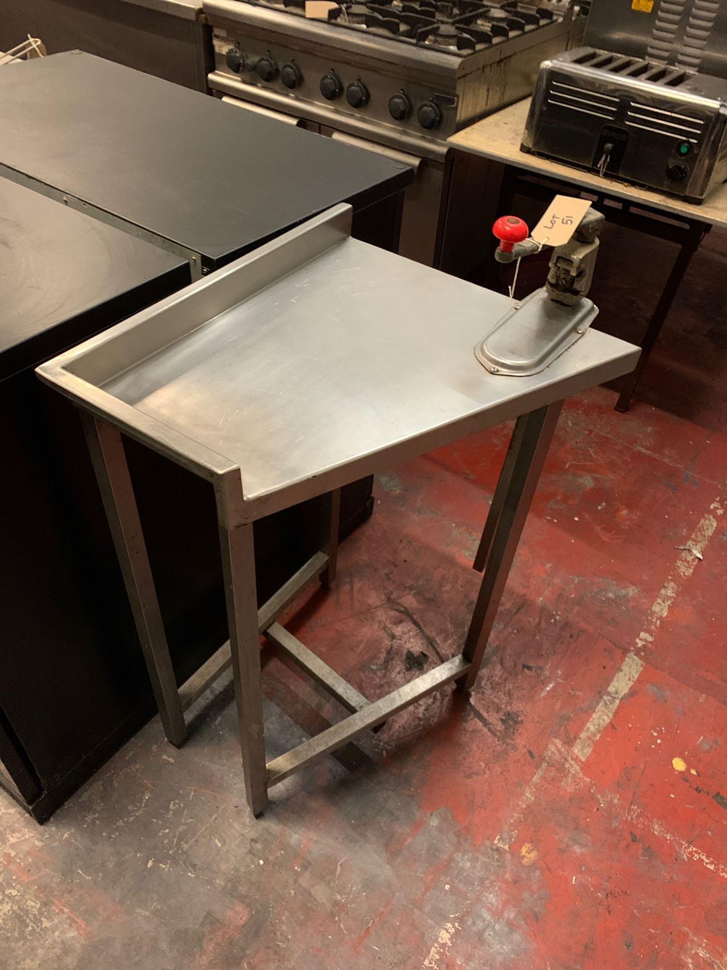 Stainless Steel preparation aation Table With Can Opener 58cm X 51cm X 85cm - Image 4 of 4