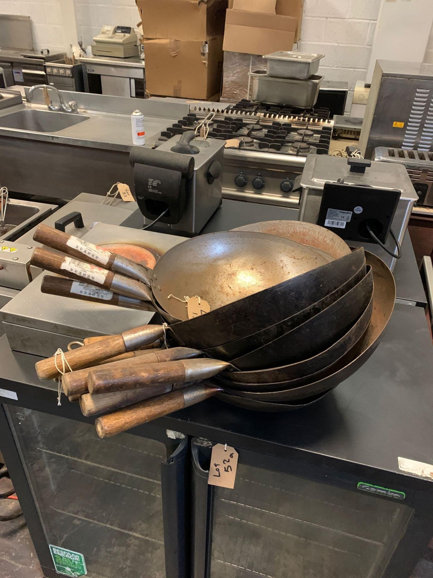 Various Wok Pans as Found