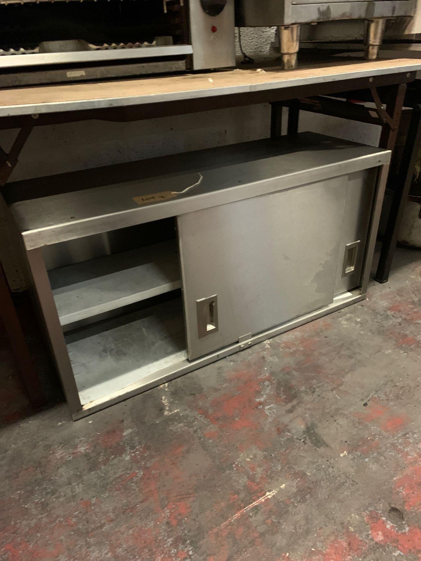 Stainless Steel Commercial Kitchen Wall Cupboard. 2x Sliding Doors 100 X 36 X 50cm - Image 3 of 3