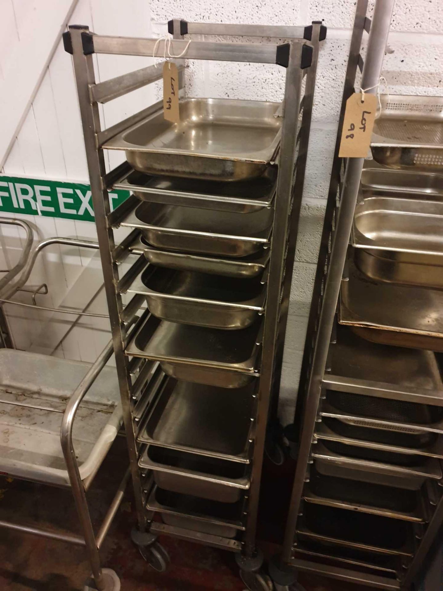 Stainless steel 17 tier mobile gastronorm rack 39cm x 59cm x 164cm high