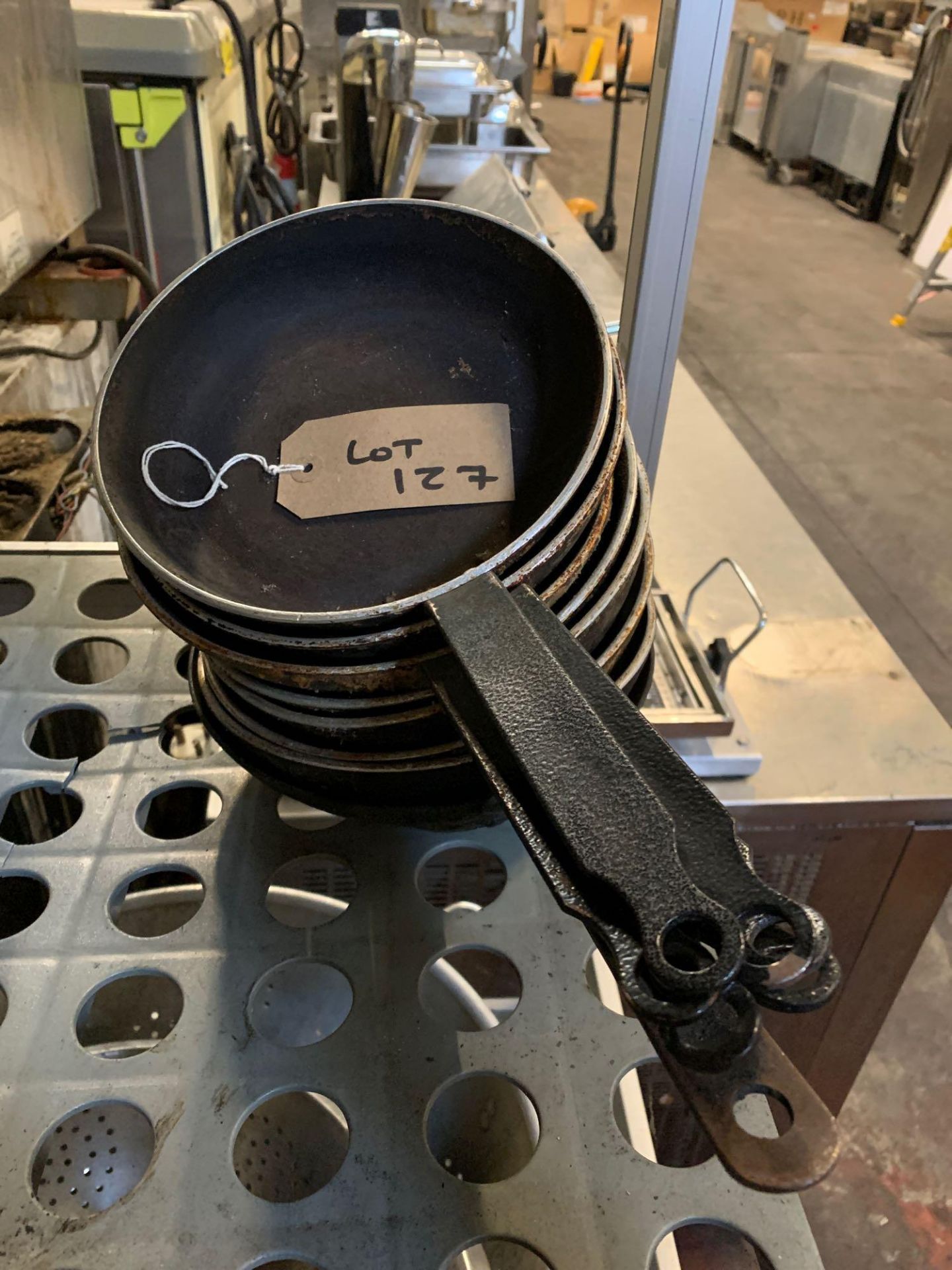 8 x Commercial Frying Pans as Found