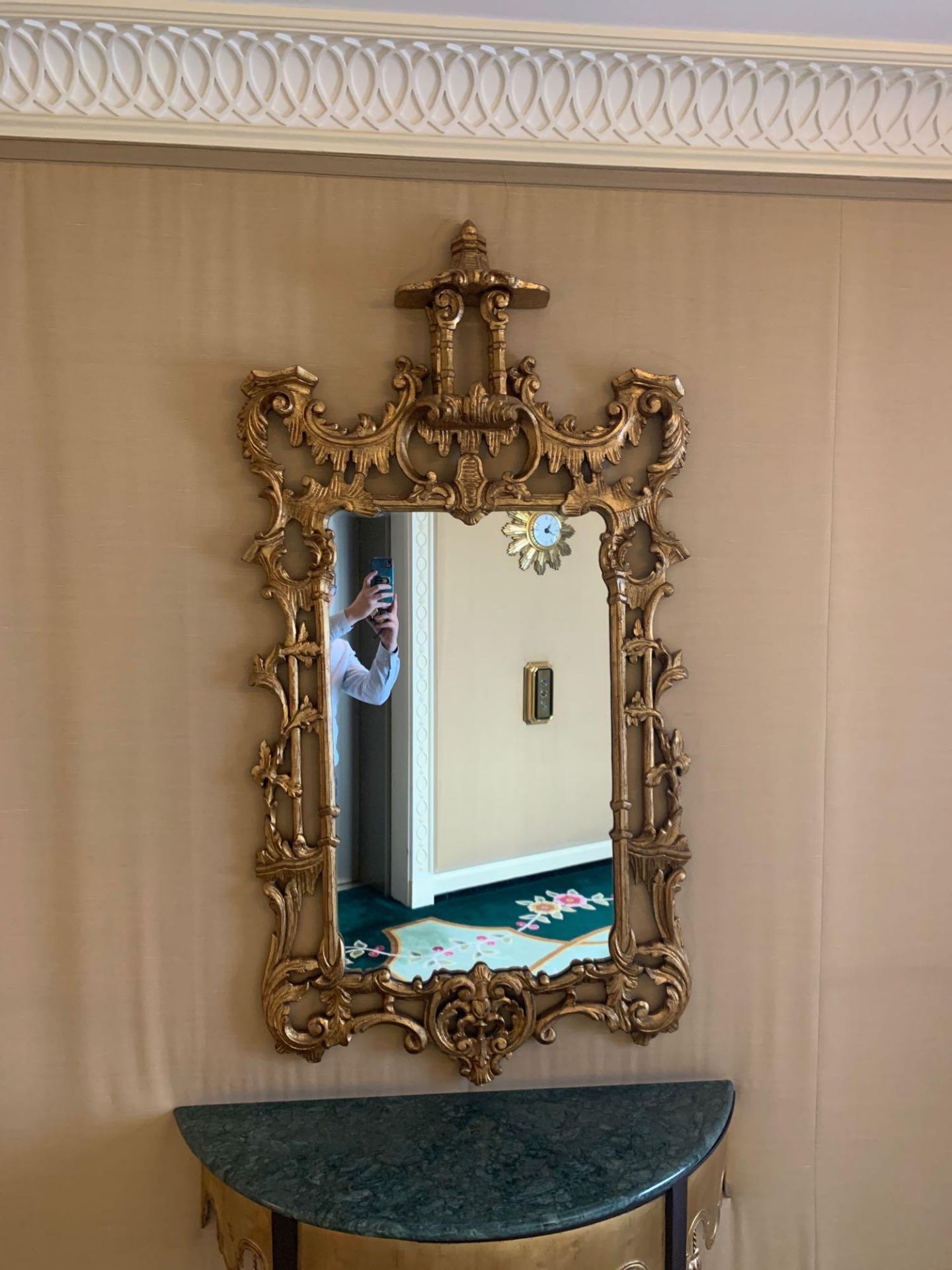 A Gilt Wood Ornated Heavily Carved Mirror Rectangular In Form 75 x 150cm (Hall 1 lift lobby) - Image 2 of 3