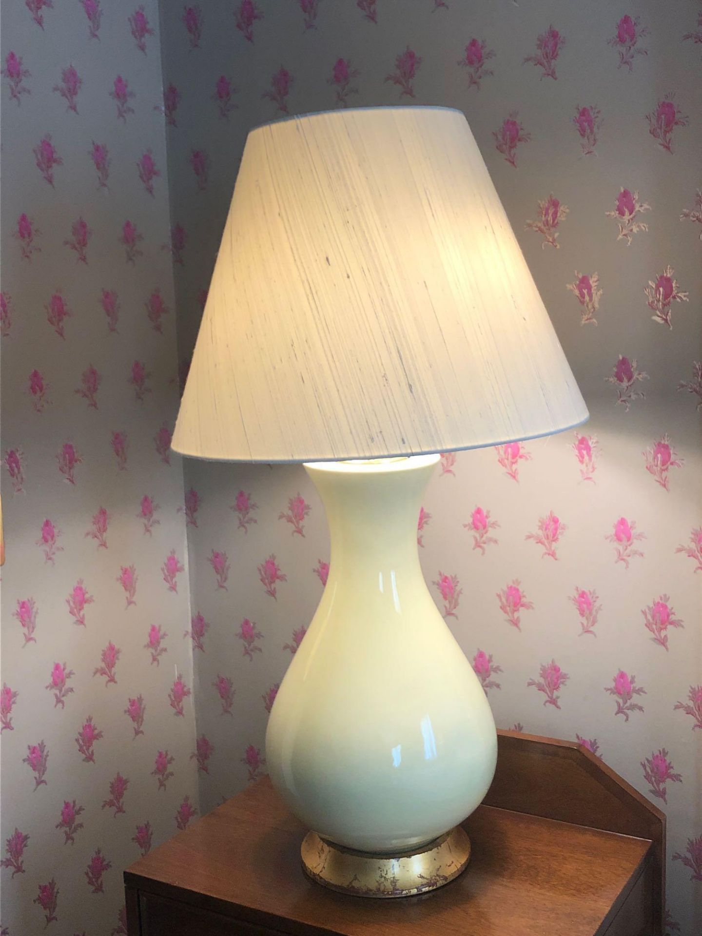 A Pair Of Heathfield And Co Louisa Glazed Ceramic Table Lamp With Textured Shade 77cm (Room 208)