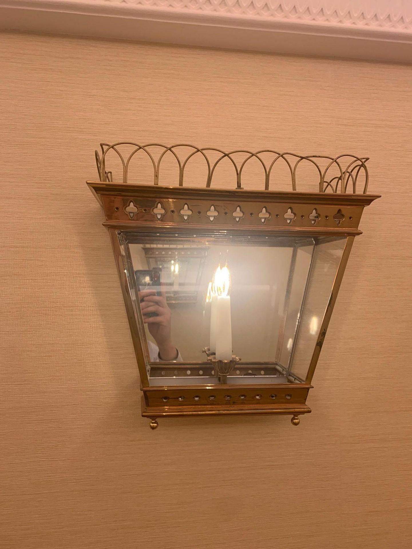 Half Hexagonal Wall Lantern A Single Half Hexagonal Highly Polished Brass Wall Lantern Clear Glazing