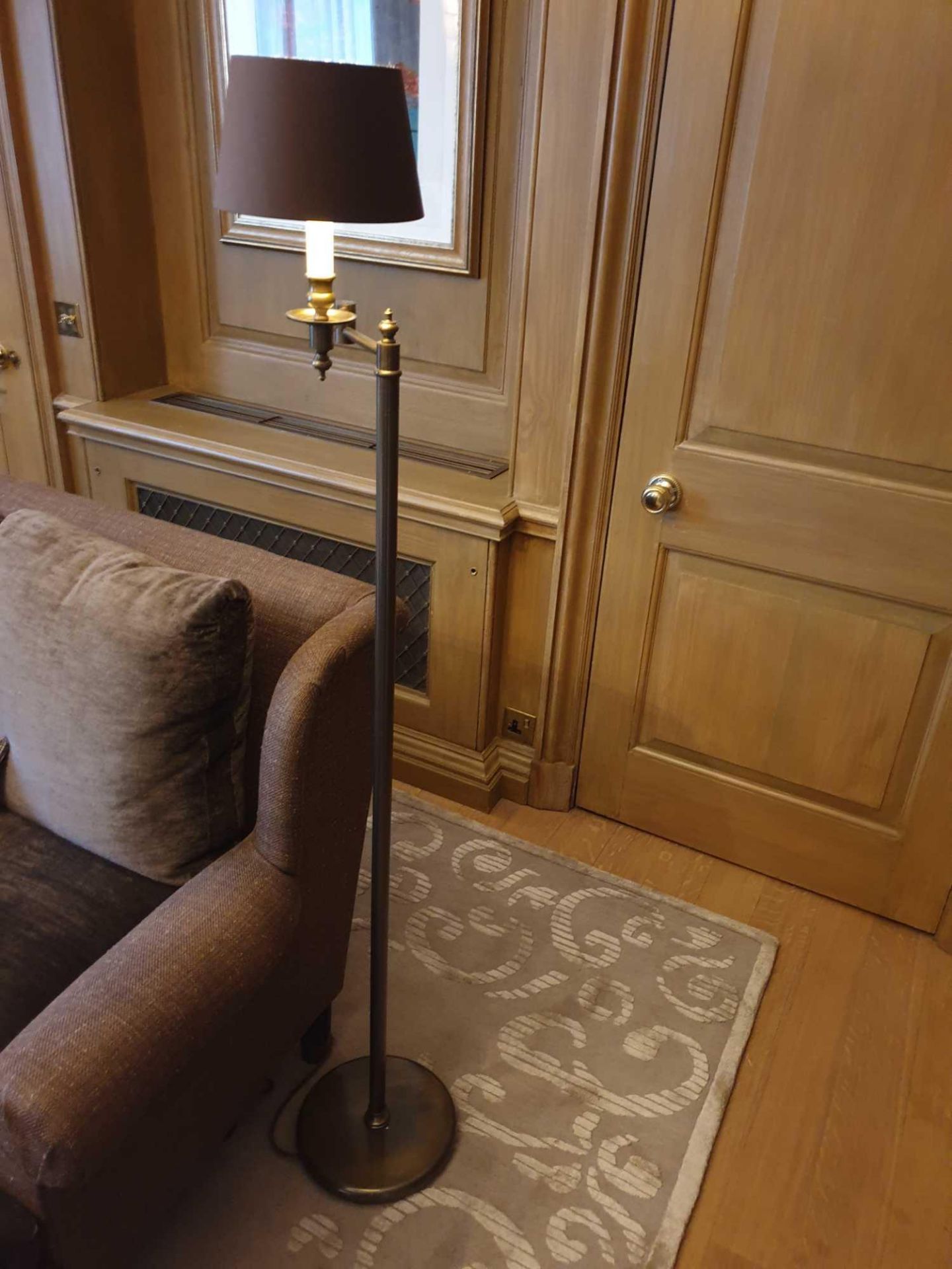 Library Floor Lamp Finished In English Bronze Swing Arm Function With Shade 156cm (Room 111) - Image 2 of 2