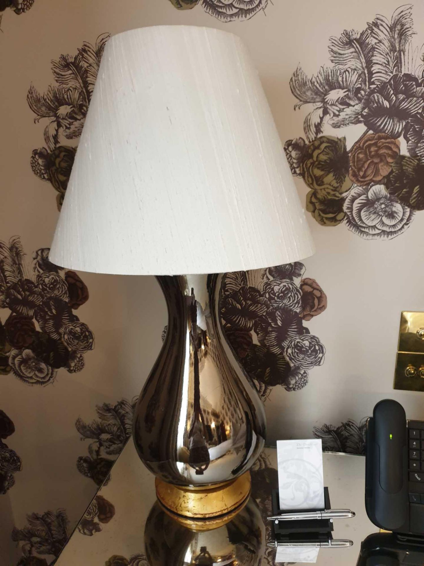 A Pair Of Heathfield And Co Louisa Glazed Ceramic Table Lamp With Textured Shade 77cm (Room 129) - Image 2 of 2