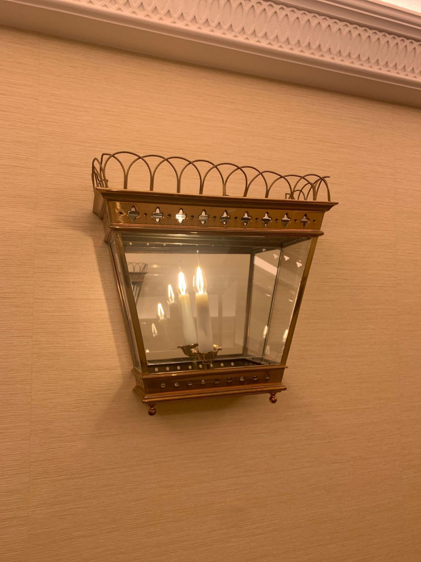 Half Hexagonal Wall Lantern A Single Half Hexagonal Highly Polished Brass Wall Lantern Clear Glazing