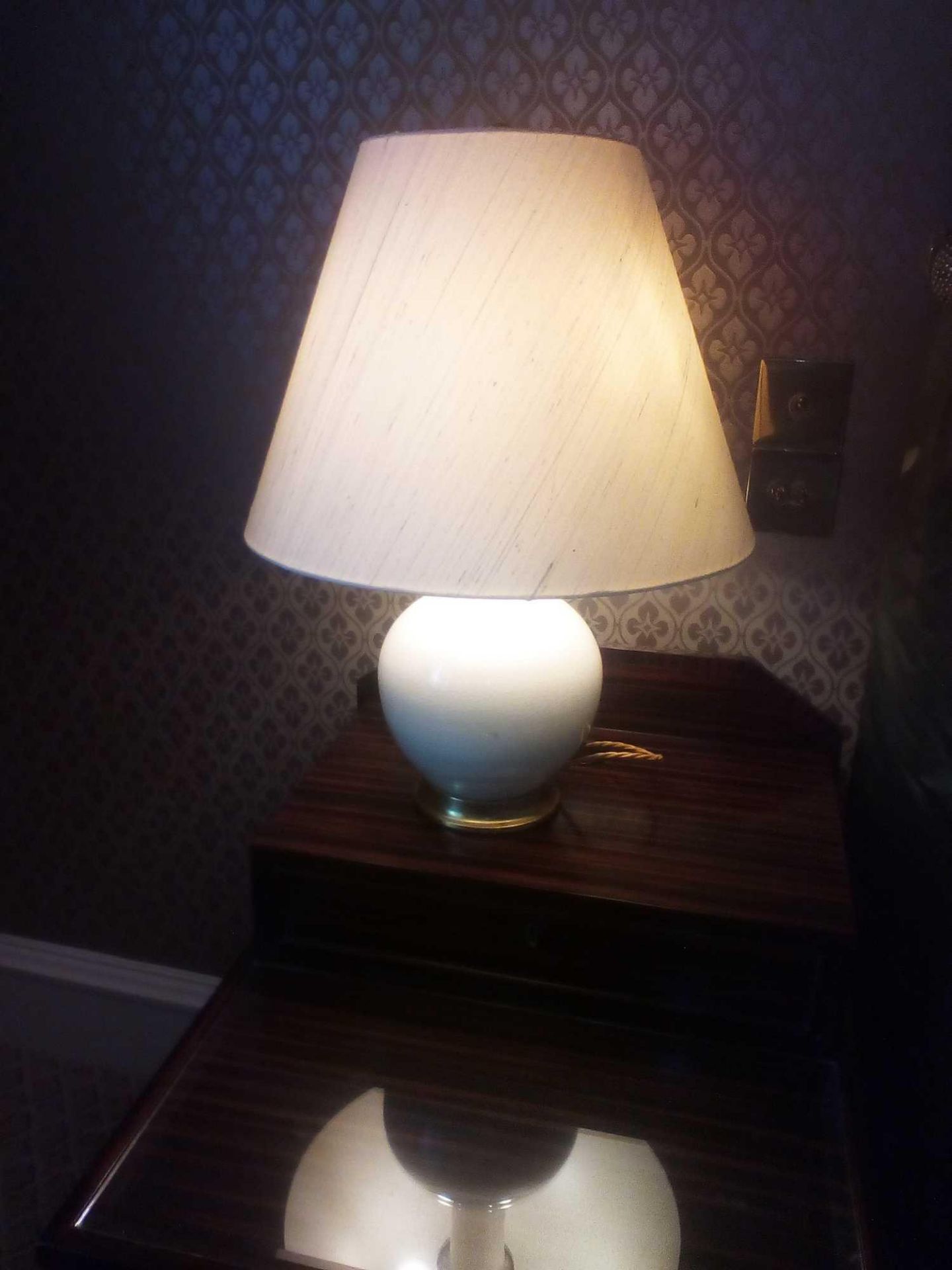 A Pair Of Heathfield And Co Gourd Textured Ceramic Table Lamp With Shade 70cm (Room 114) - Image 2 of 2