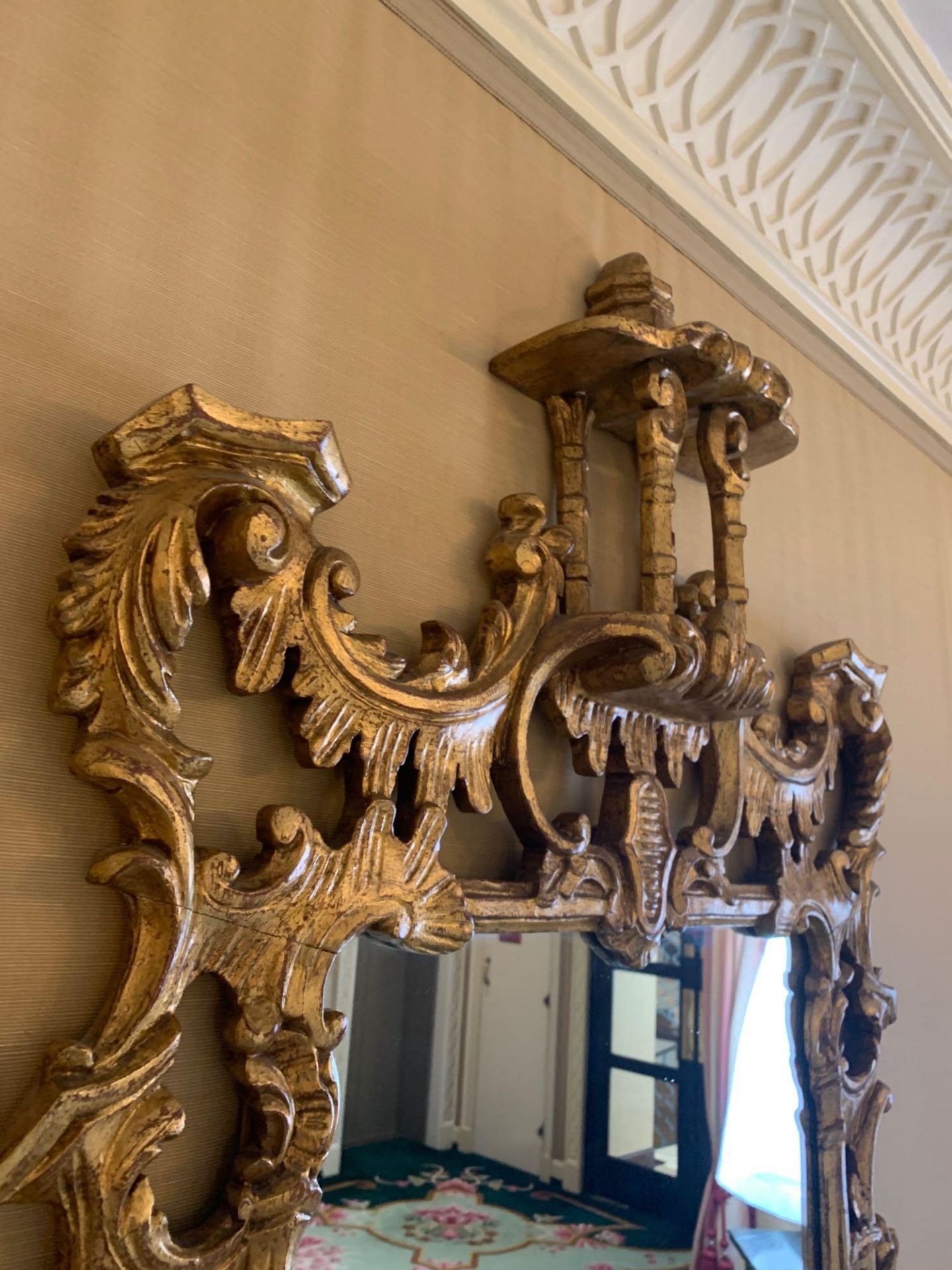 A Gilt Wood Ornated Heavily Carved Mirror Rectangular In Form 75 x 150cm (Hall 1 lift lobby) - Image 3 of 3