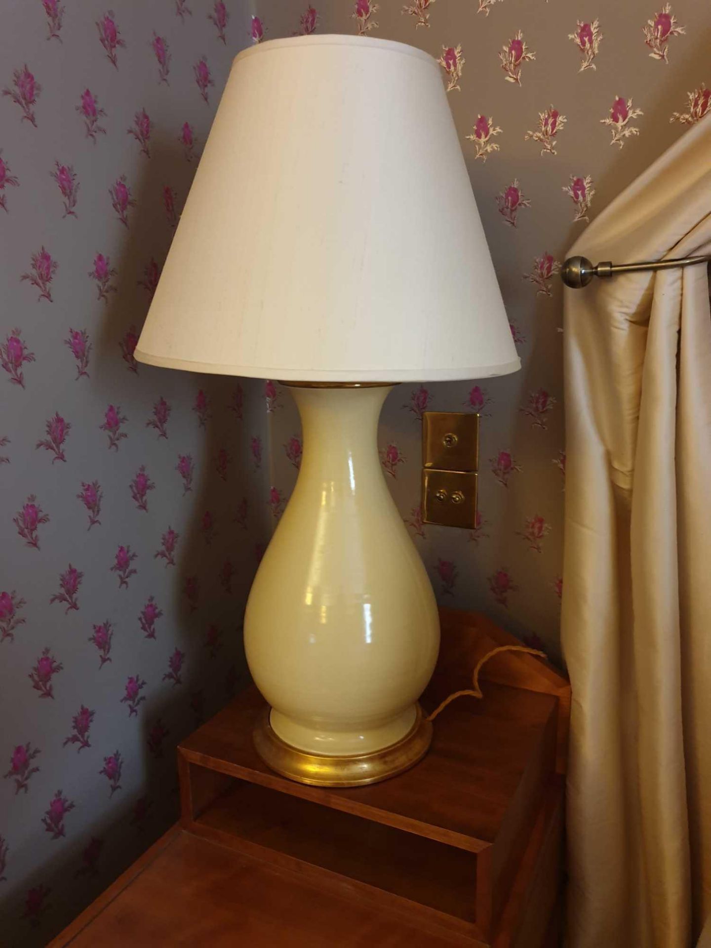 A Pair Of Heathfield And Co Louisa Glazed Ceramic Table Lamp With Textured Shade 77cm (Room 127)
