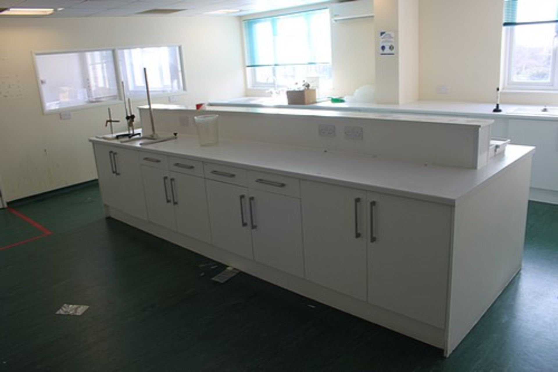 Complete Laboratory cabinets and under bench units white waterproof melamine resin coated faces - Image 2 of 5