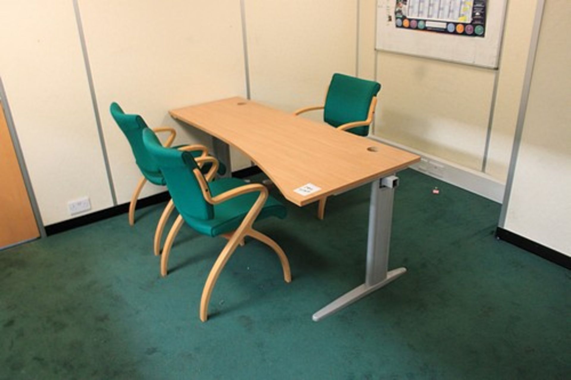 Senator Furniture contents of office furniture comprising 1600mm ergonomic desk two drawer