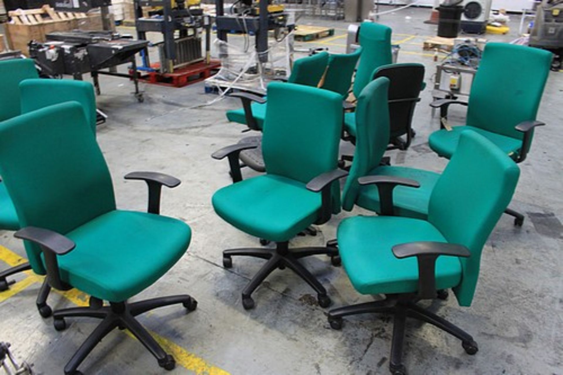 13 x various upholstered operator chairs as found