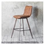 Palmer Stool 2 Pack A contemporary design with a rustic twist, this stylish vintage brown faux