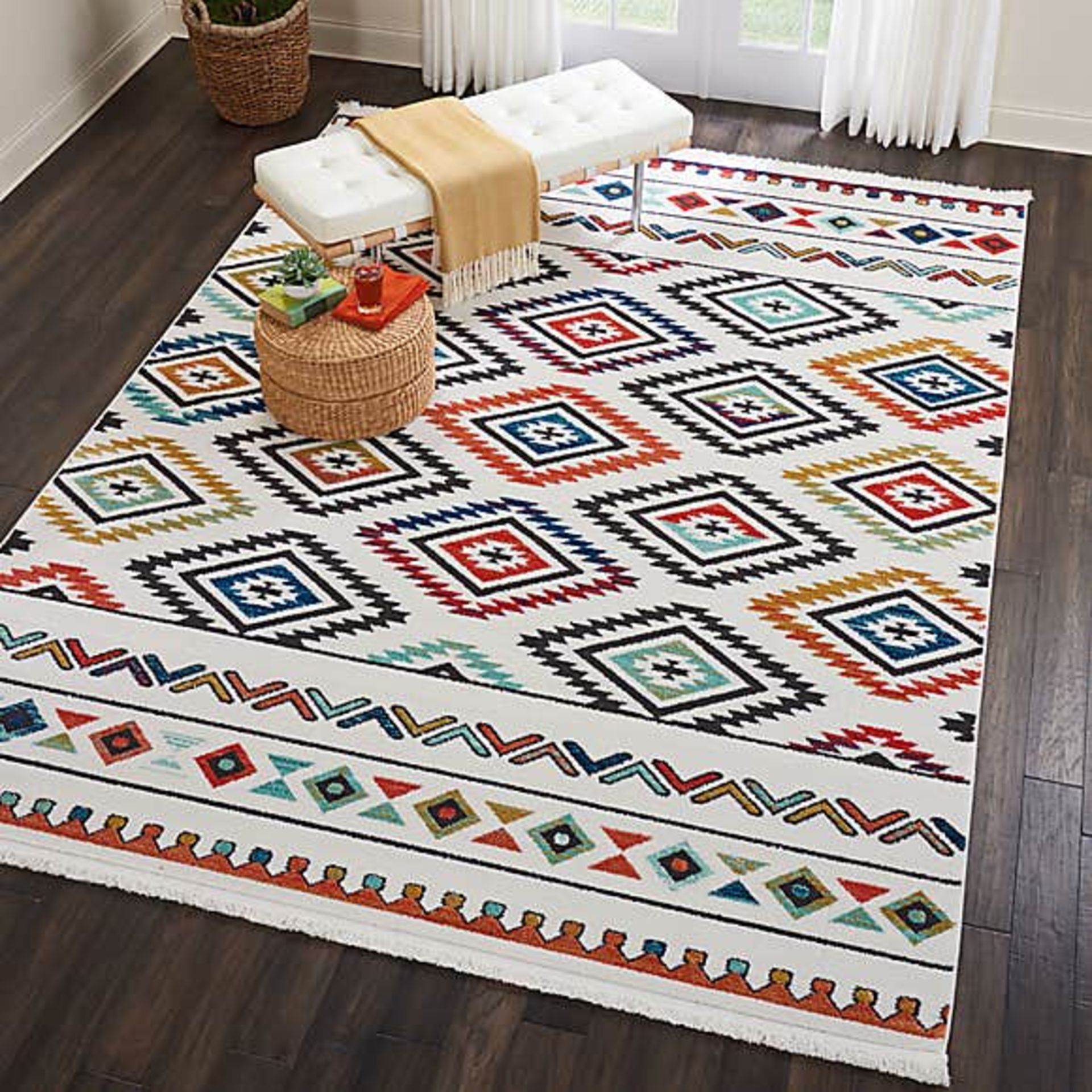 Navaro Rug Inspired by Native American textiles, bring home a lively tribal theme with the - Image 2 of 2