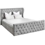 Chester Silver Button Pressed King Size Bed Frame The Silver Button Pressed King Size Bed is the