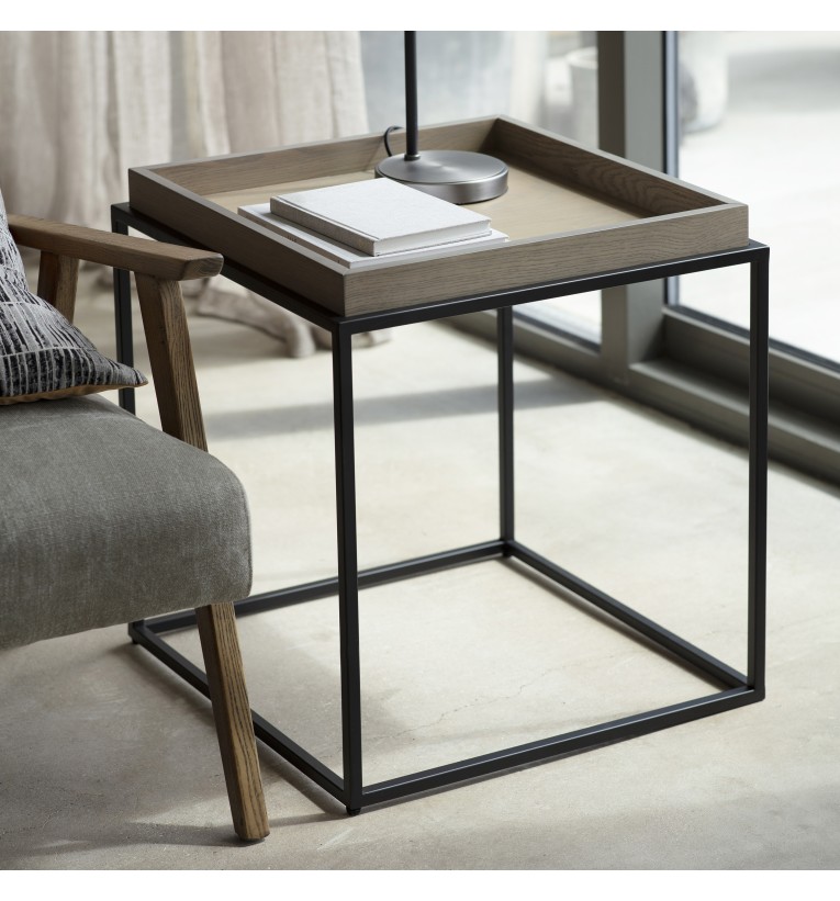 Forden Tray Side Table W550 x D500 x H600mm The Simple Angular Black Metal Frame Allows A Clear View
