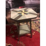 Brittany side table a geometric pattern top side table with undershelf works great as a lamp tableÂ