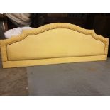 Balmoral headboard padded gold fabric with pipe detail is generously proportioned headboard with a