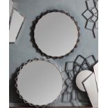 Novia Mirror Bronze This Modern Round Wall Mirror has a overlapping bronze coloured frame As round