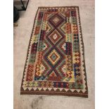 A Vintage Afghani Woven Galmori Rug 100% Short Wool Pile Handmade 180 X 100cm Complete With