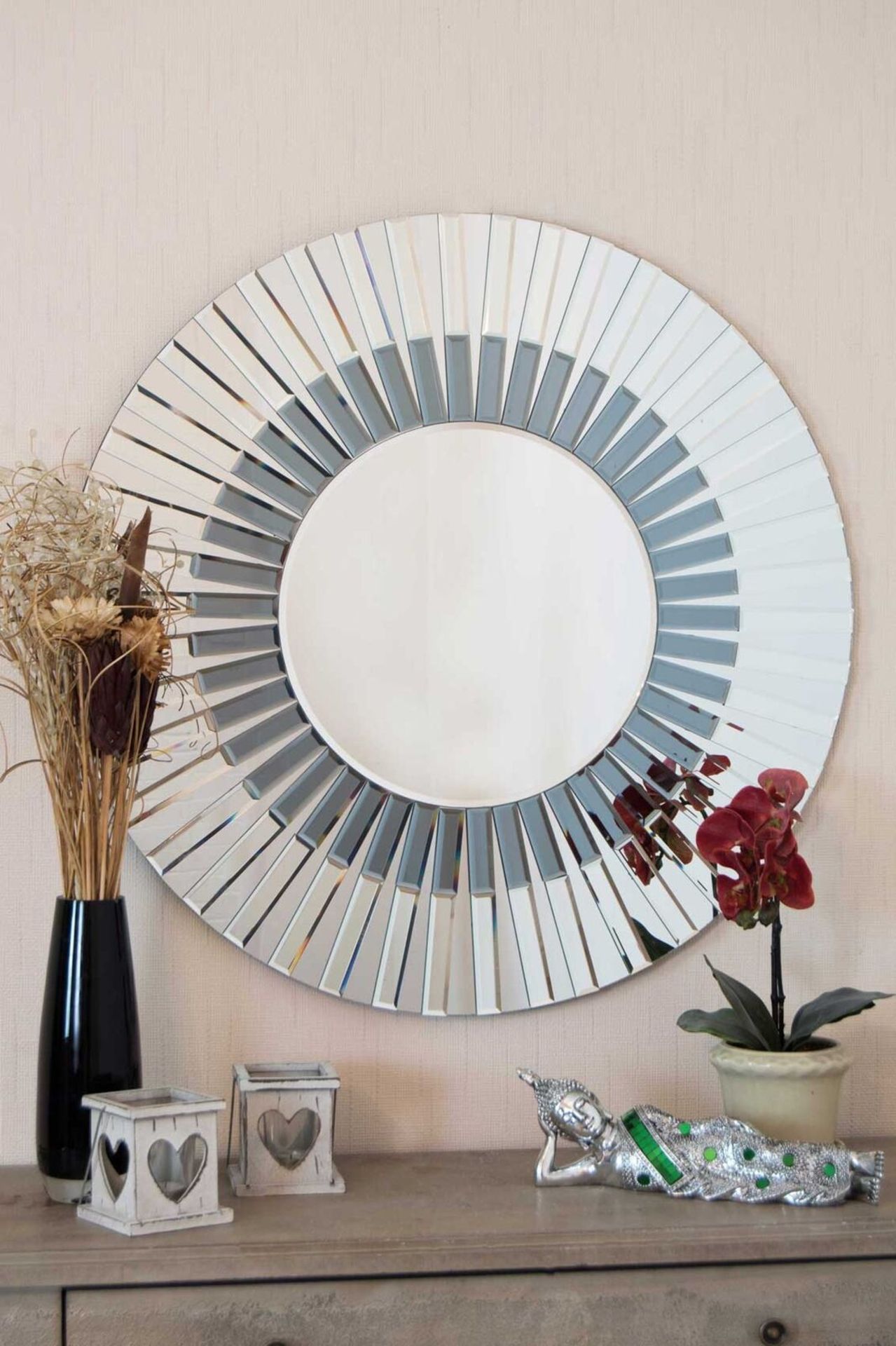 John Lewis & Partners Morello Glass Mirror, Dia.80cm, Clear The Morello Round Venetian
