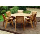 Six Seater Circular Table Set is a classic outdoor dining table and chairs. This superb outdoor
