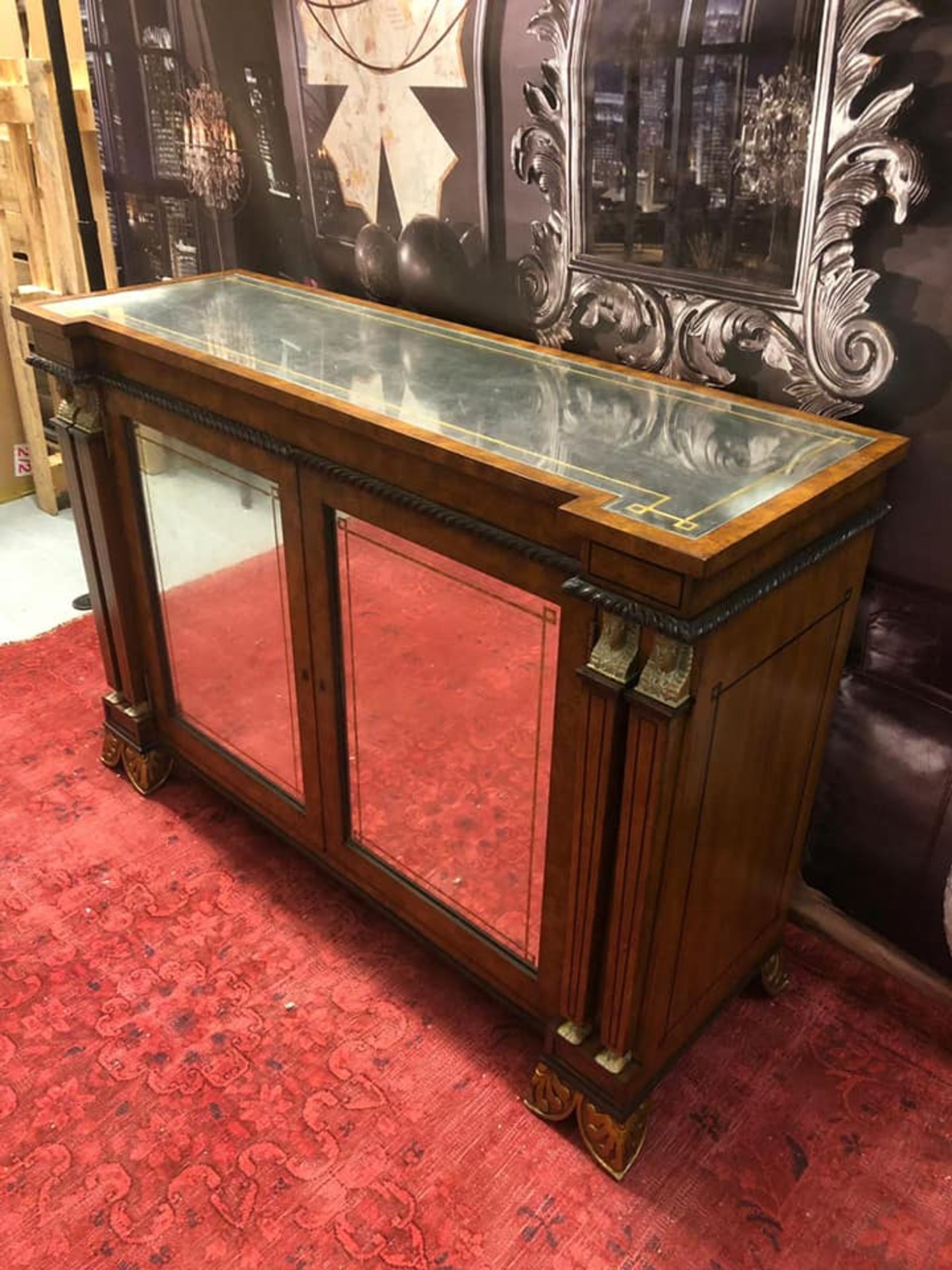 Russian Console Table Sleek And Sophisticated This Elegant Russian Sideboard Consists Of A Glass - Image 2 of 3