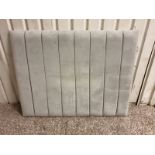 A grey velvet padded headboard 1430 x 1130mm (ex luxury show apartment furniture )