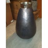 Angelina Vase Gunmetal Grey 500x330mm Crafted In Cast Aluminium With A Textured Exterior And Painted