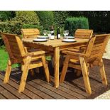 Square garden table and 4 chair set This superb outdoor garden furniture set provides 4 x