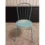 A set of 12 x Thonet style Metal Bistro Chair painted blue finish 42 x 39 x70 cm (ex luxury show