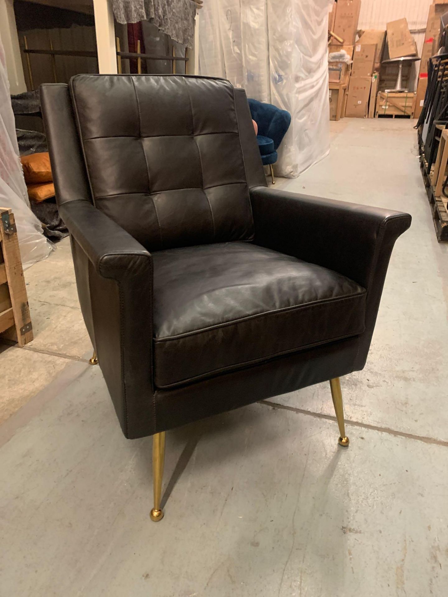 Manero Armchair Black Leather Modern And Angular Armchair The Perfect Combination Of The Finest - Bild 4 aus 10