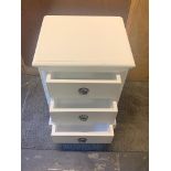 Laura ashley cotton White 3 drawer bedside table Our timeless bedside cabinets are a classic shape