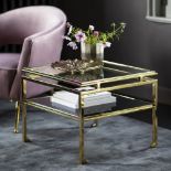 Cosenza Side Table Gold 570 x 570 x 400mm The Cosenza Gold Side Table Infuses A Sense Of Timeless